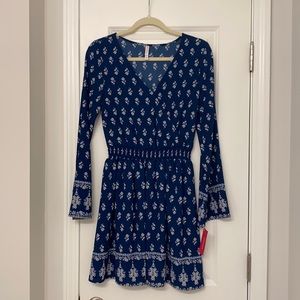 NWT Xhiliration blue floral dress